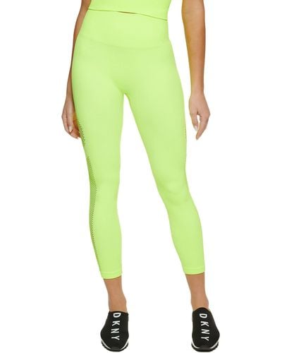 DKNY Tummy Control Workout Yoga Leggings - Green