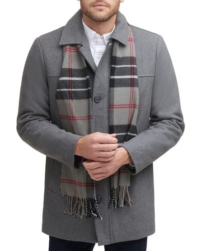 Dockers Weston Wool Blend Scarf Coat - Gray