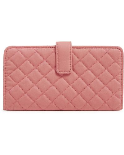 Vera Bradley Cotton Finley Wallet With Rfid Protection - Pink