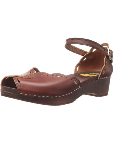 Swedish Hasbeens Cut Out Debutant Platform Sandal,cognac/cognac,6 M Us - Brown