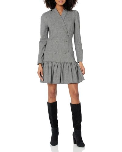 Shoshanna Zayda Wool Crepe Mini Dress - Gray