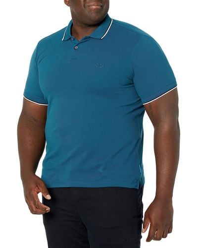 Emporio Armani A|X ARMANI EXCHANGE Klassisches Poloshirt aus Baumwoll-Piqué mit Spitze Polohemd - Blau