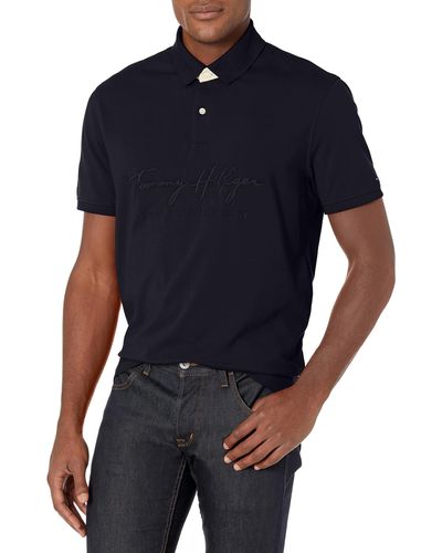 Tommy Hilfiger Mens Flag Pride In Regular Fit Polo Shirt - Blue