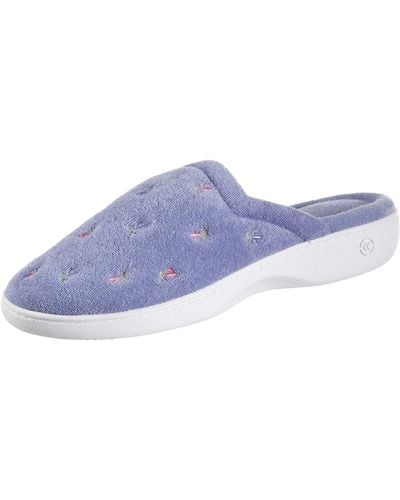 Isotoner Classic Terry Clog Slippers Slip On - Blue