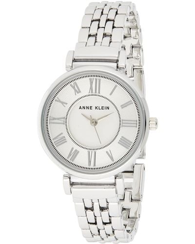 Anne Klein Ak/2159svsv Silver-tone Bracelet Watch - White