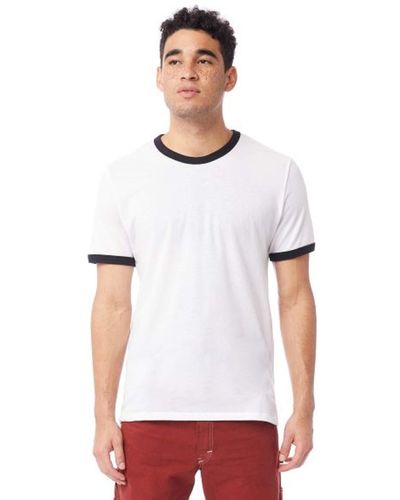 Alternative Apparel Mens Keeper Ringer Tee T Shirt - White