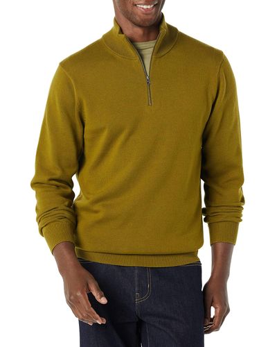 Amazon Essentials 100% Cotton Quarter-zip Sweater - Green
