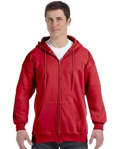 Hanes Big And Tall Full Zip Ultimate Heavyweight Hoodie - Red