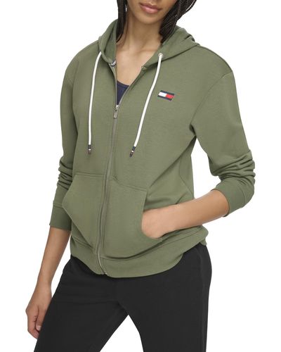 Tommy Hilfiger French Terry Relaxed Fit Full Zip Hoodie - Green
