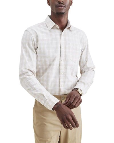 Dockers Regular Fit Long Sleeve Casual Shirt - Gray