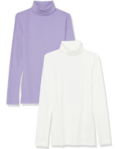 Amazon Essentials Slim-fit Layering Long Sleeve Knit Rib Turtleneck Top - White