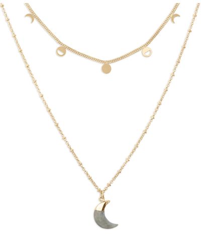 Lucky Brand Celestial Layer Necklace,gold,one Size - Metallic