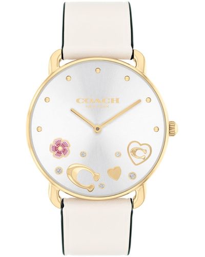 COACH Stainless Steel Wristwatch With Iconic Charms In The Dial - Water Resistant 3 Atm/30 Meters - Premium Fashion Timepiece For All - White