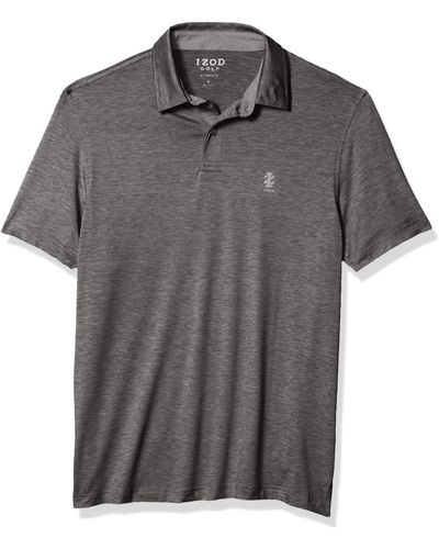 Izod Golf Title Holder Short Sleeve Polo Black Large - Blue