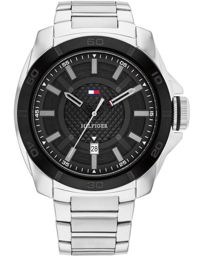 Tommy Hilfiger Sporty 3h Quartz - Stainless Steel Wristwatch For - Water Resistant Up To 5 Atm/50 Meters - Premium Fashion Timepiece - Bold - Black
