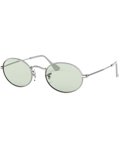 Ray-Ban Rb3547 Oval Metal Sunglasses,silver/photochromatic Light Brown, 54 Mm - Black