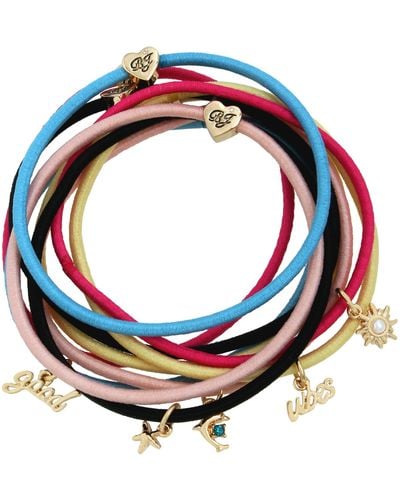 Betsey Johnson Good Vibes Hair Tie Set - Red