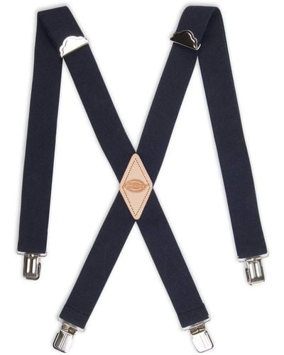 Dickies 1 1/2 Inch Solid Straight Clip Adjustable X Back Suspender - Blue