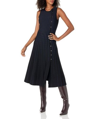 Shoshanna Charlotte Sleeveless Stripe Knit Midi Dress - Blue