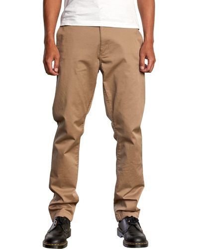 RVCA Mens Straight Fit Stretch Chino Pants - Natural