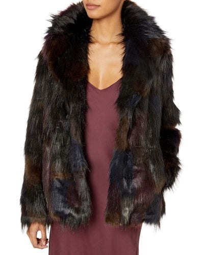 Rachel Roy Faux Fur Coat - Multicolor