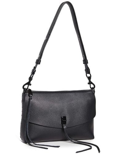 Rebecca Minkoff Womens Darren Top Zip Shoulder Bag - Black