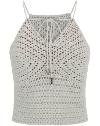 Guess Halter Sweater Top - Gray
