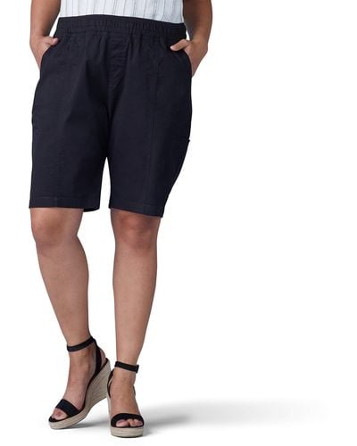 Lee Jeans Womens Plus Size Flex-to-go Relaxed Fit Pull-on Cargo Bermuda Shorts - Black