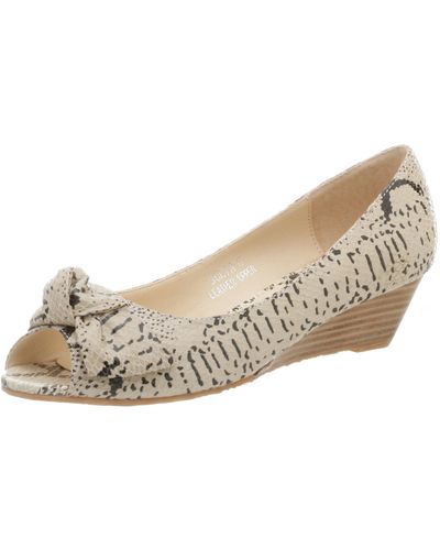 N.y.l.a. Julia Open-toe Wedge,natural Snake,6.5 M