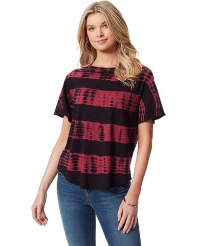 Jessica Simpson Plus Size Stevie Short Sleeve Graphic Tee Shirt - Red
