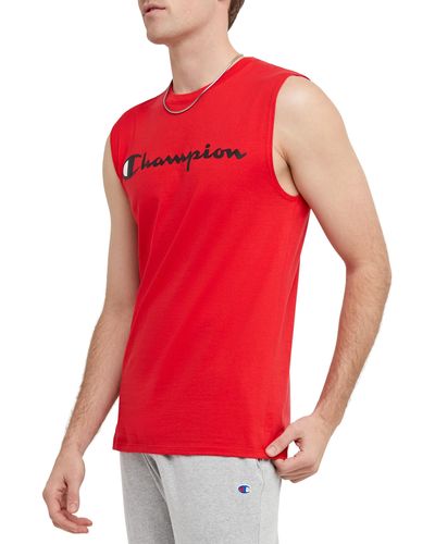 Champion Classic Jersey Muscle Tee - Red