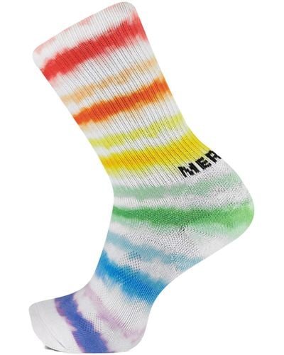 Merrell Men's And -women's Hydro Moc Crew Socks-1 Pair Pack-breathable Mesh Zones And Friction Reducing Comfort - Blue
