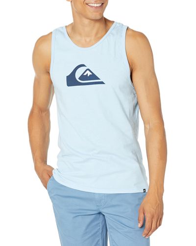 Quiksilver Comp Logo Tank Tee Shirt - Blue