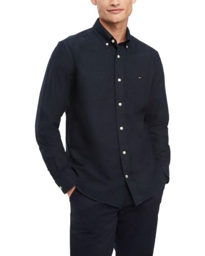 Tommy Hilfiger Long Sleeve Button Down Oxford Shirt In Regular Fit - Blue