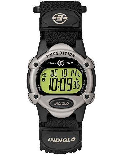 Timex T47852 Expedition Mid-size Digital Cat Black Fast Wrap Strap Watch - Multicolor
