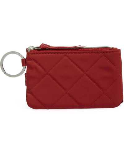 Vera Bradley Performance Twill Deluxe Zip Id Case Wallet With Rfid Protection - Red