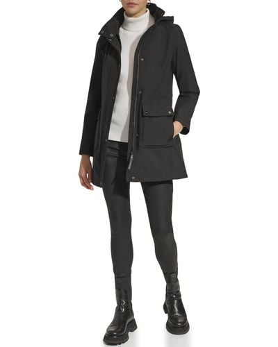 DKNY Softshell Hooded Coat - Black