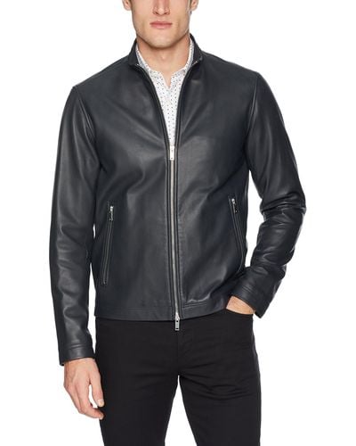 Theory Morvek Leather Jacket - Gray
