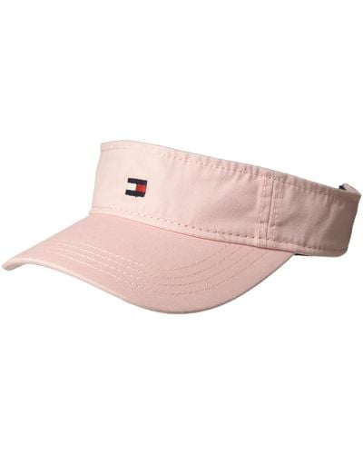 Tommy Hilfiger Dad Hat Flag Solid Cotton Visor - Pink