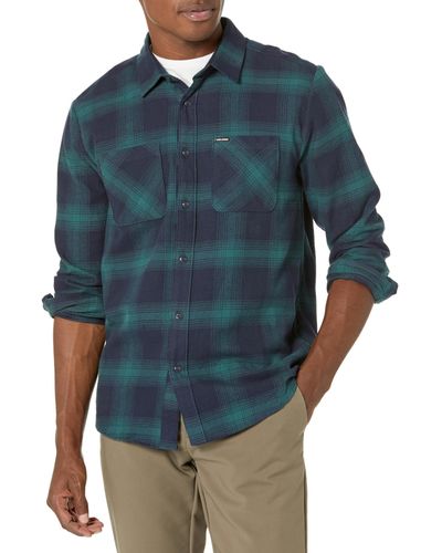 Volcom Nerastone Long Sleeve Flannel Shirt - Blue