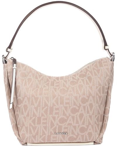 Calvin Klein Prism Top Zip Convertible Hobo Shoulder Bag - Gray