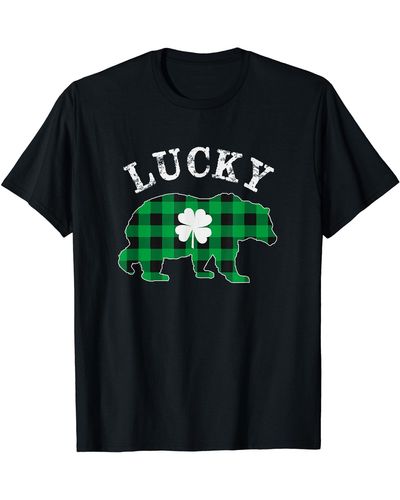 Lucky Brand Green Plaid Lucky Bear Matching Family Pajama T-shirt - Gray