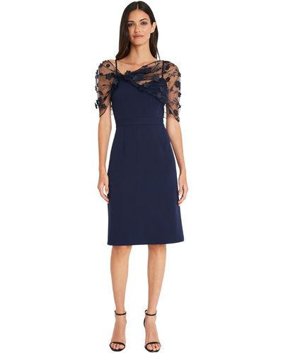 Maggy London S Sweetheart Neckline Spaghetti Strap With Shawl Detail | Semi Formal Dresses For Special-occasion-dresses - Blue