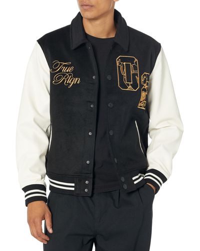 True Religion Brand Jeans Tr02 Varsity Jacket - Black