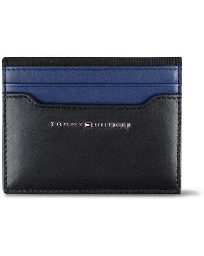 Tommy Hilfiger Leather Slim Front Pocket Wallet - Blue