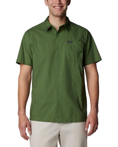 Columbia Pine Canyon Short Sleeve Work Shirt - Green
