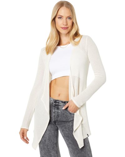 Volcom Go Wrap Open Front Cardigan Sweater - White