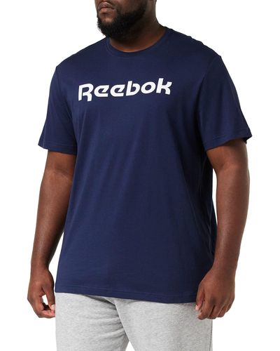 Reebok Linear Logo T-shirt Voor - Blauw