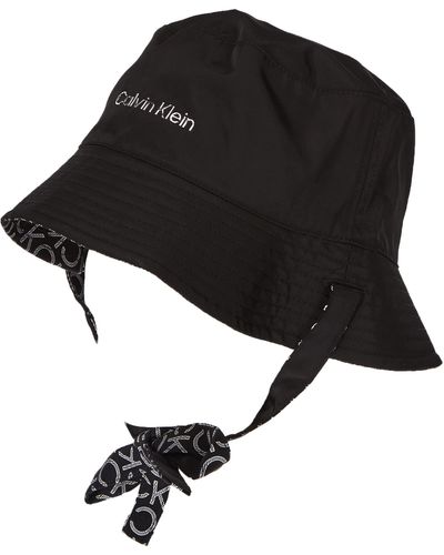Calvin Klein TPU Branding Bucket Hat Mn Cappello a Falda Larga - Nero