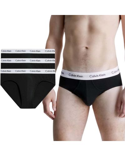 Calvin Klein Slip Lot De 3 Sous-Vêtement Coton Stretch - Noir